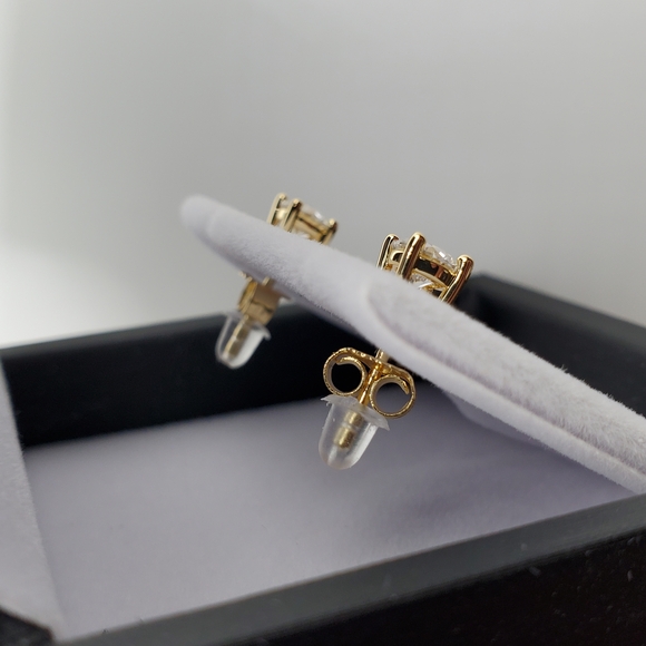 Moissanite 14K Gold Over 925 Silver Studs Earrings 0.5ct/5mm Men Women GRA, NEW - Picture 5 of 7